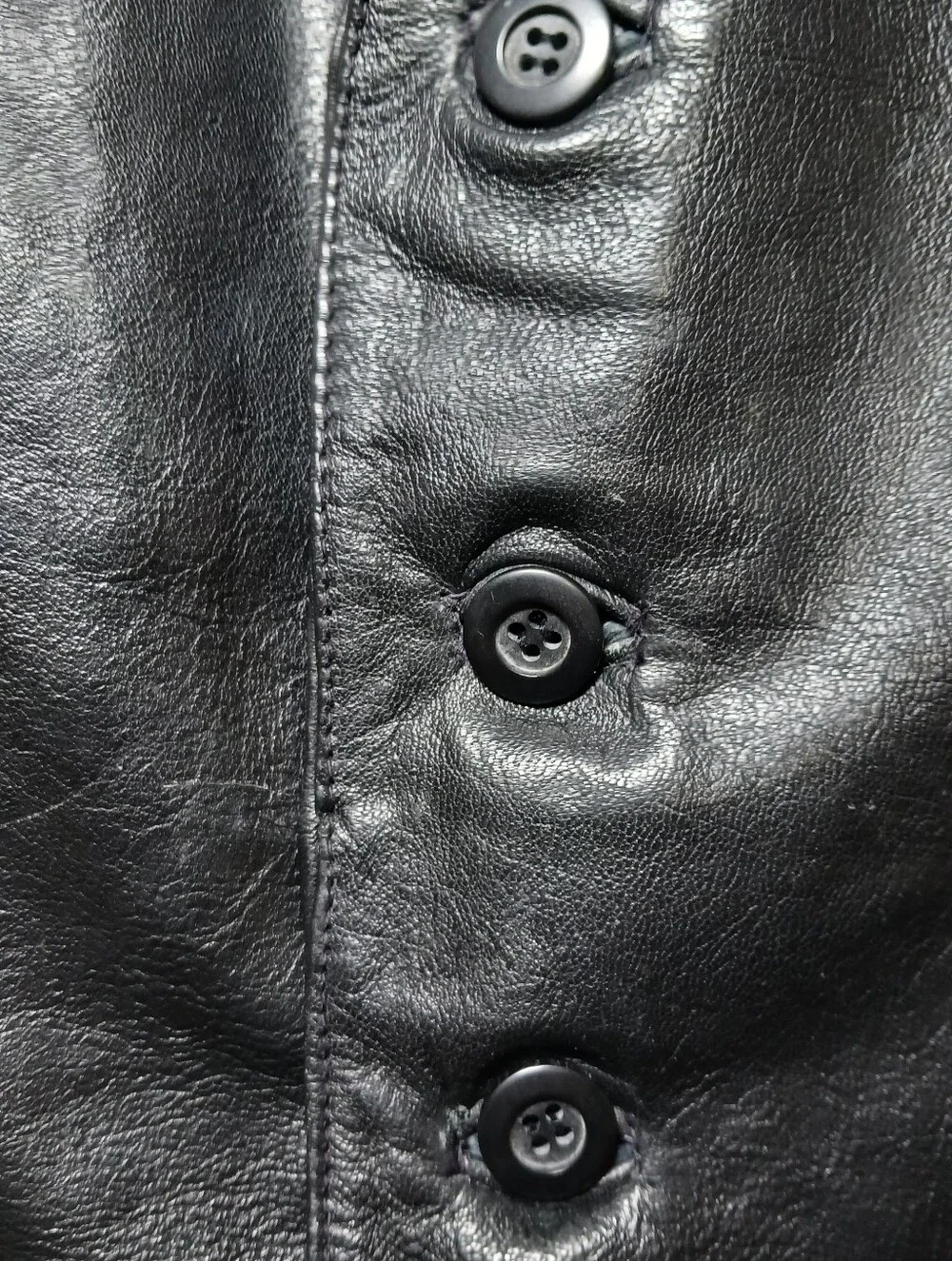 Wilsons Leather Mens Button Up Vest Large Black V Neck